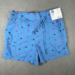 NWT Feeling Festive Shooting Star‎ Shorts Patriotic Size L Paperbag Denimcore